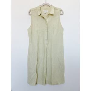 Liz Claiborne Linen Blend Dress Butter Yellow‎ Size M Lagom Summer Coastal
